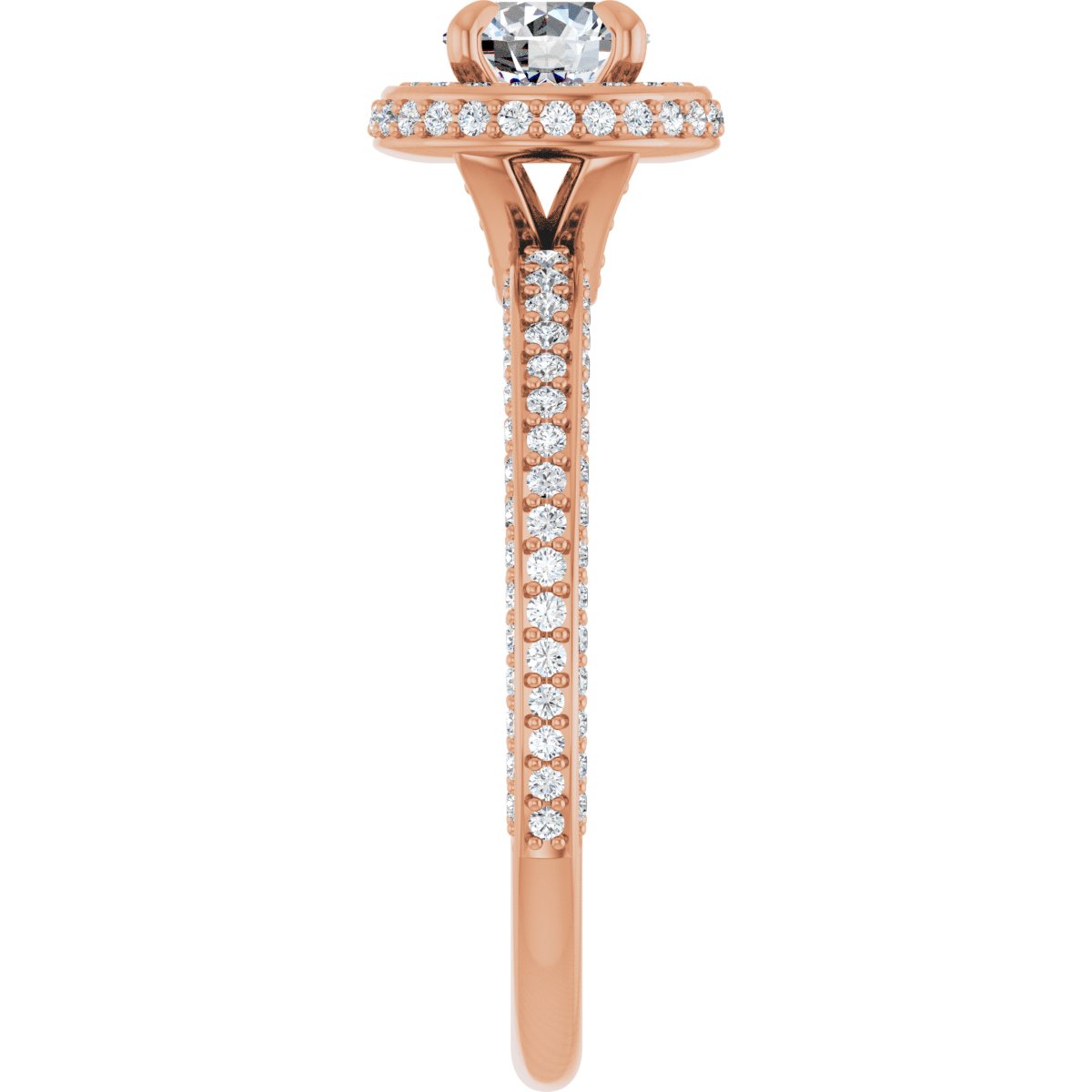 Round Hidden Halo-Style Engagement Ring Semi-Mount - gallery - Series 123271
