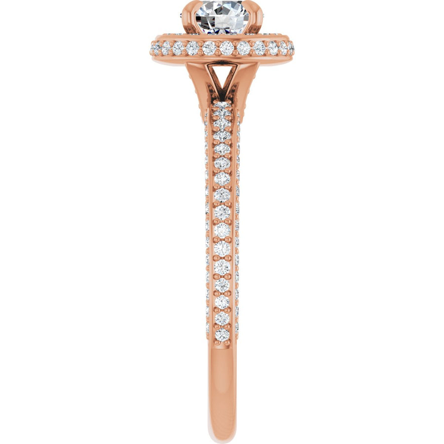 Round Hidden Halo-Style Engagement Ring Semi-Mount - gallery - Series 123271