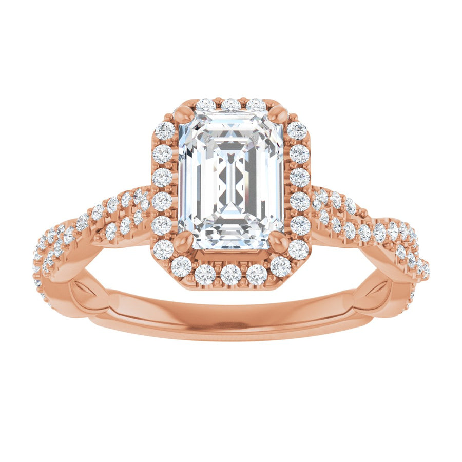 Emerald Halo-Style Engagement Ring Semi-Mount - gallery - Series 123267