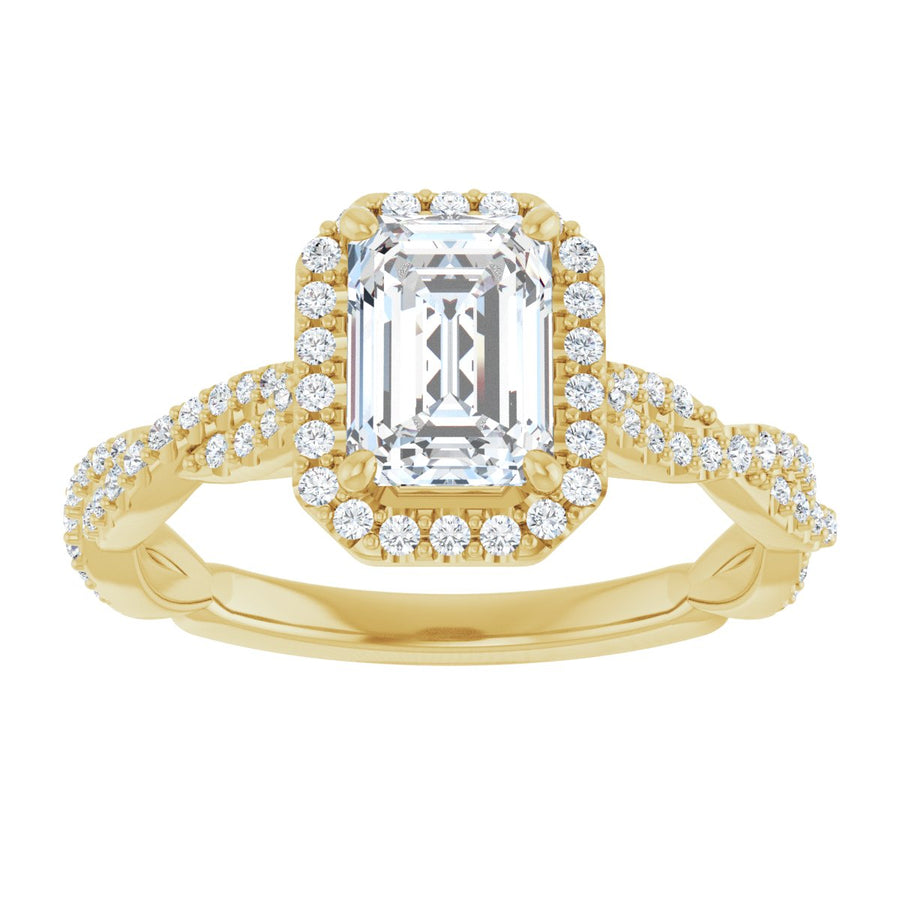 Emerald Halo-Style Engagement Ring Semi-Mount - gallery - Series 123267