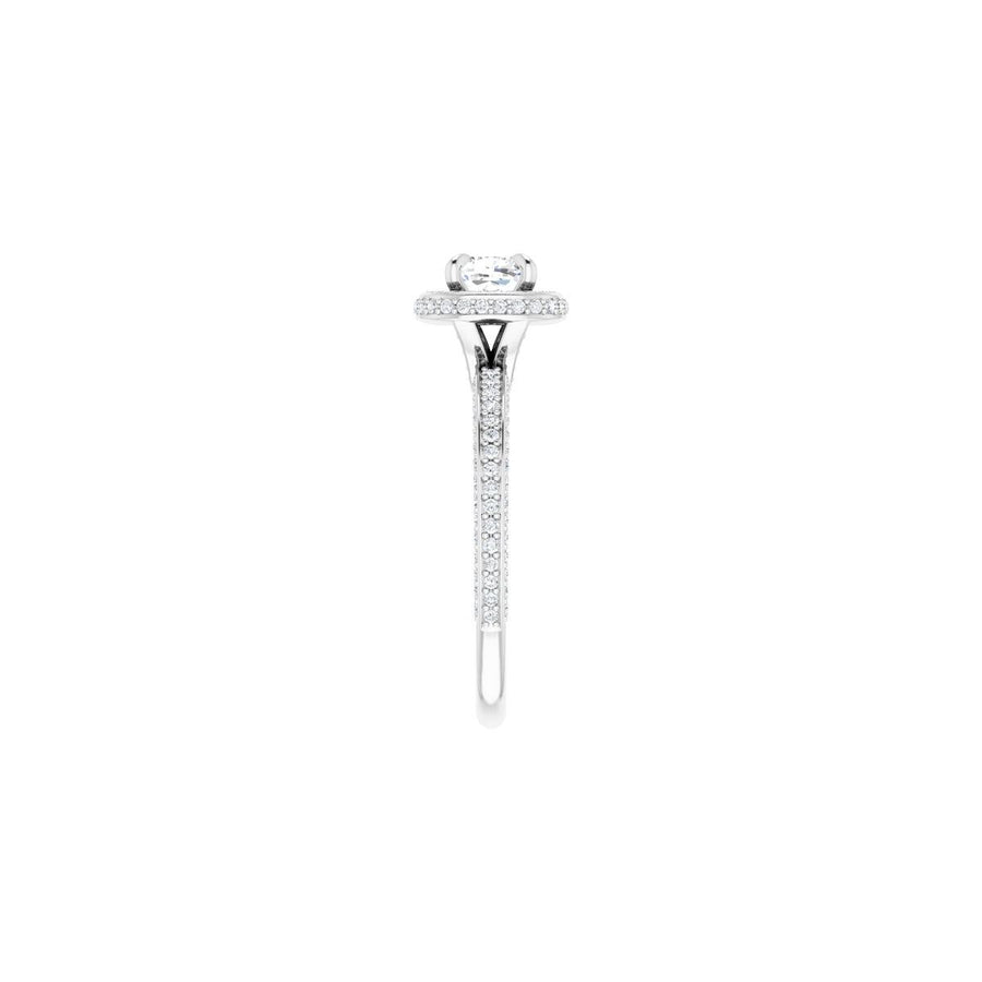 Cushion Hidden Halo-Style Engagement Ring Semi-Mount - gallery - Series 123271