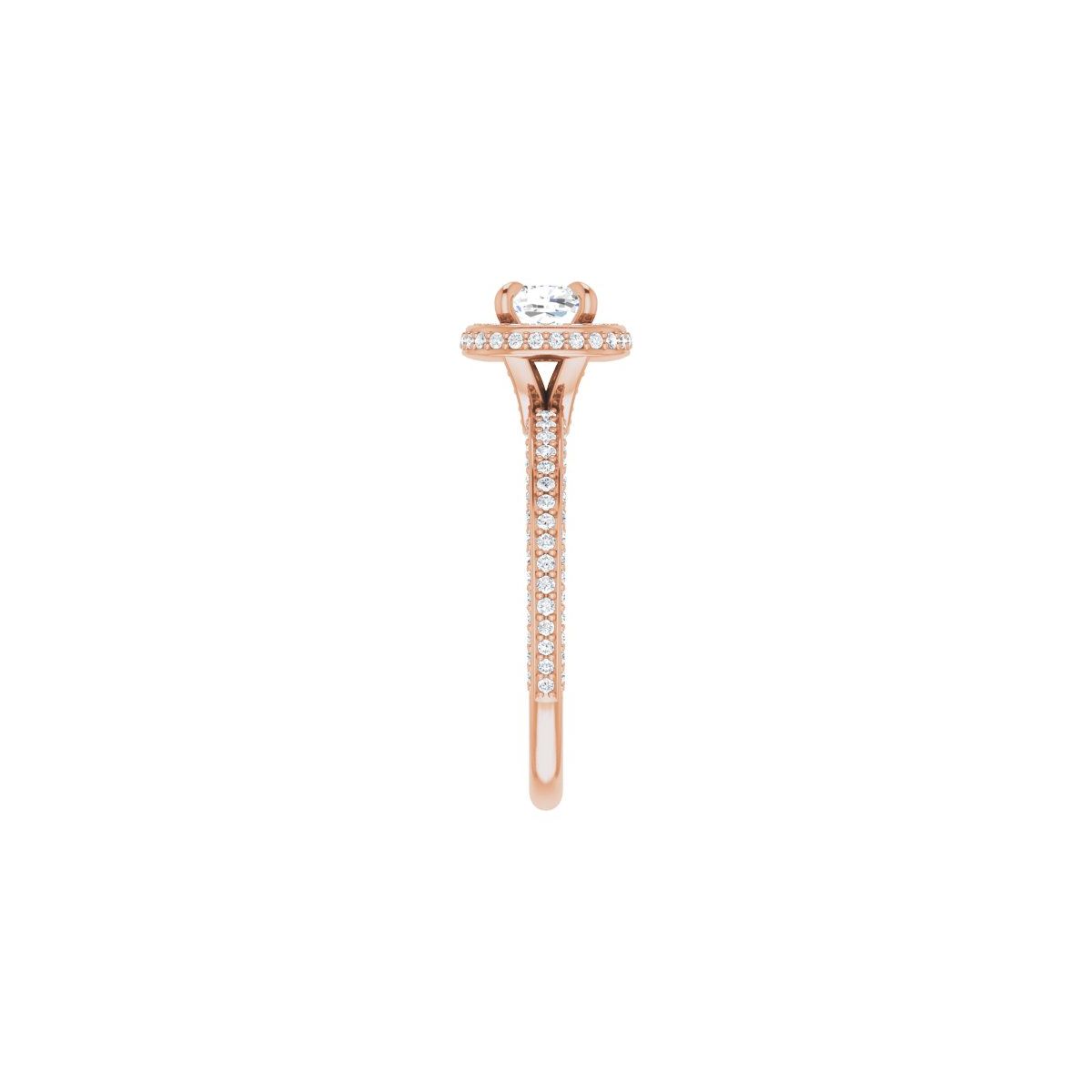 Cushion Hidden Halo-Style Engagement Ring Semi-Mount - gallery - Series 123271