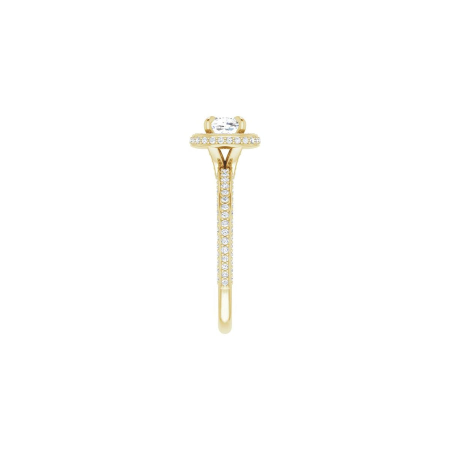 Cushion Hidden Halo-Style Engagement Ring Semi-Mount - gallery - Series 123271