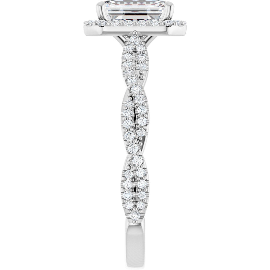 Emerald Halo-Style Engagement Ring Semi-Mount - gallery - Series 123267