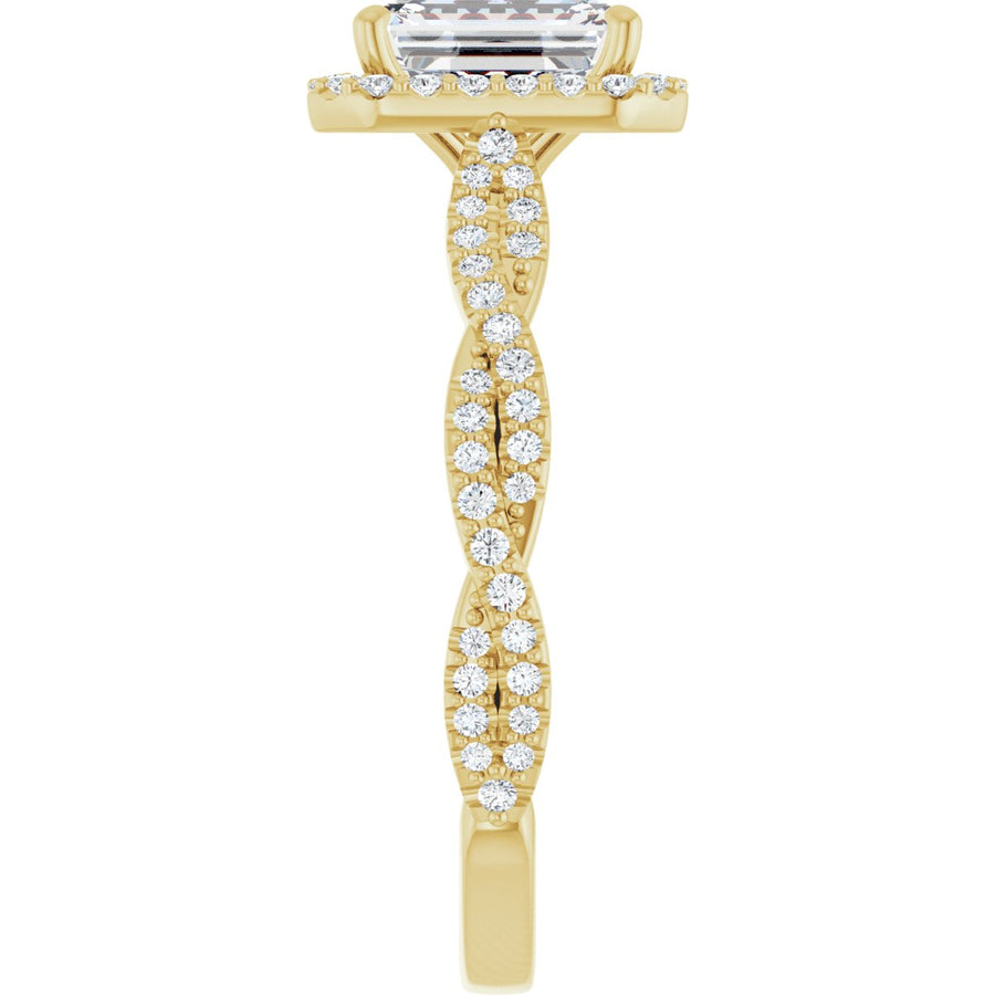 Emerald Halo-Style Engagement Ring Semi-Mount - gallery - Series 123267