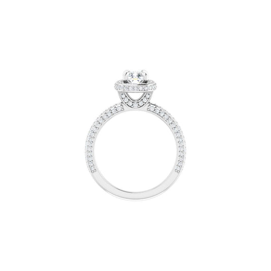 Cushion Hidden Halo-Style Engagement Ring Semi-Mount - gallery - Series 123271