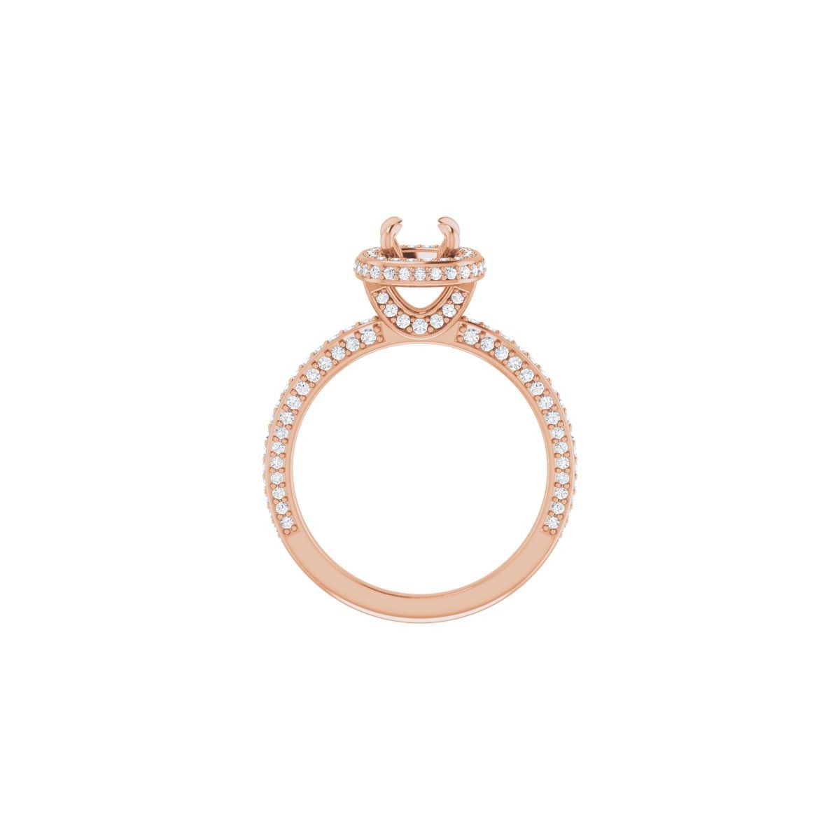Cushion Hidden Halo-Style Engagement Ring Semi-Mount - gallery - Series 123271