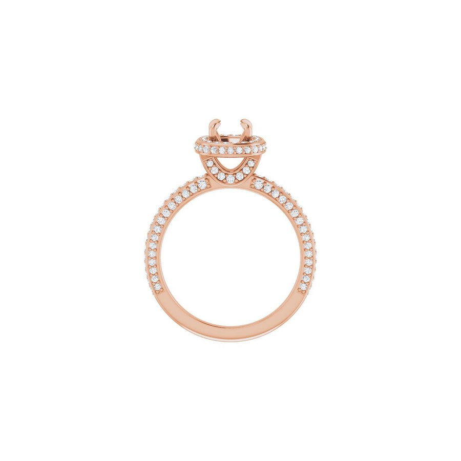 Cushion Hidden Halo-Style Engagement Ring Semi-Mount - gallery - Series 123271