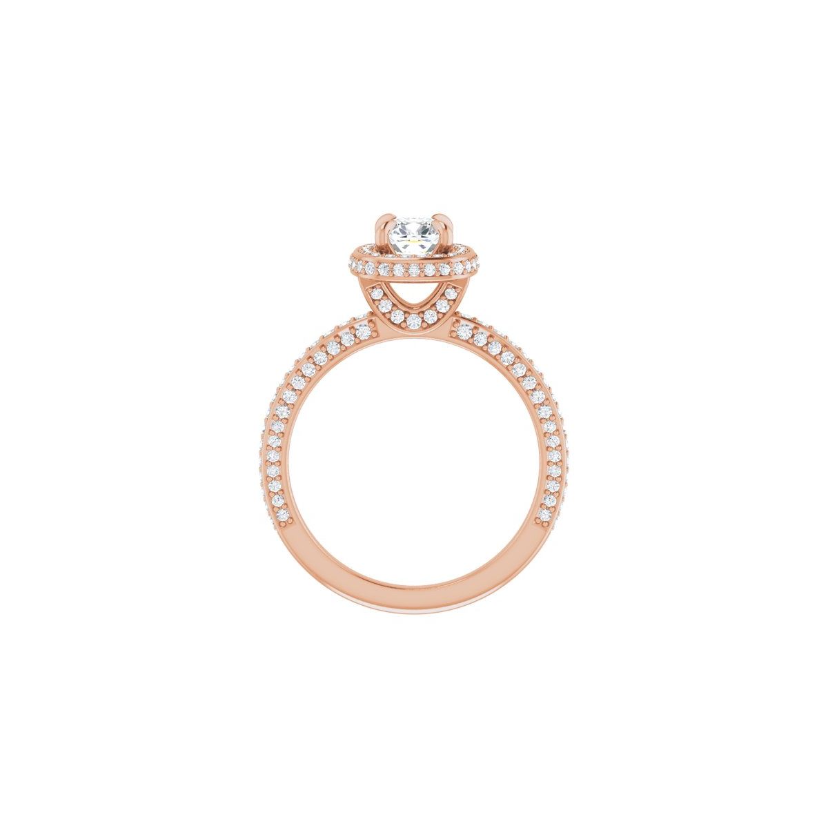 Cushion Hidden Halo-Style Engagement Ring Semi-Mount - gallery - Series 123271