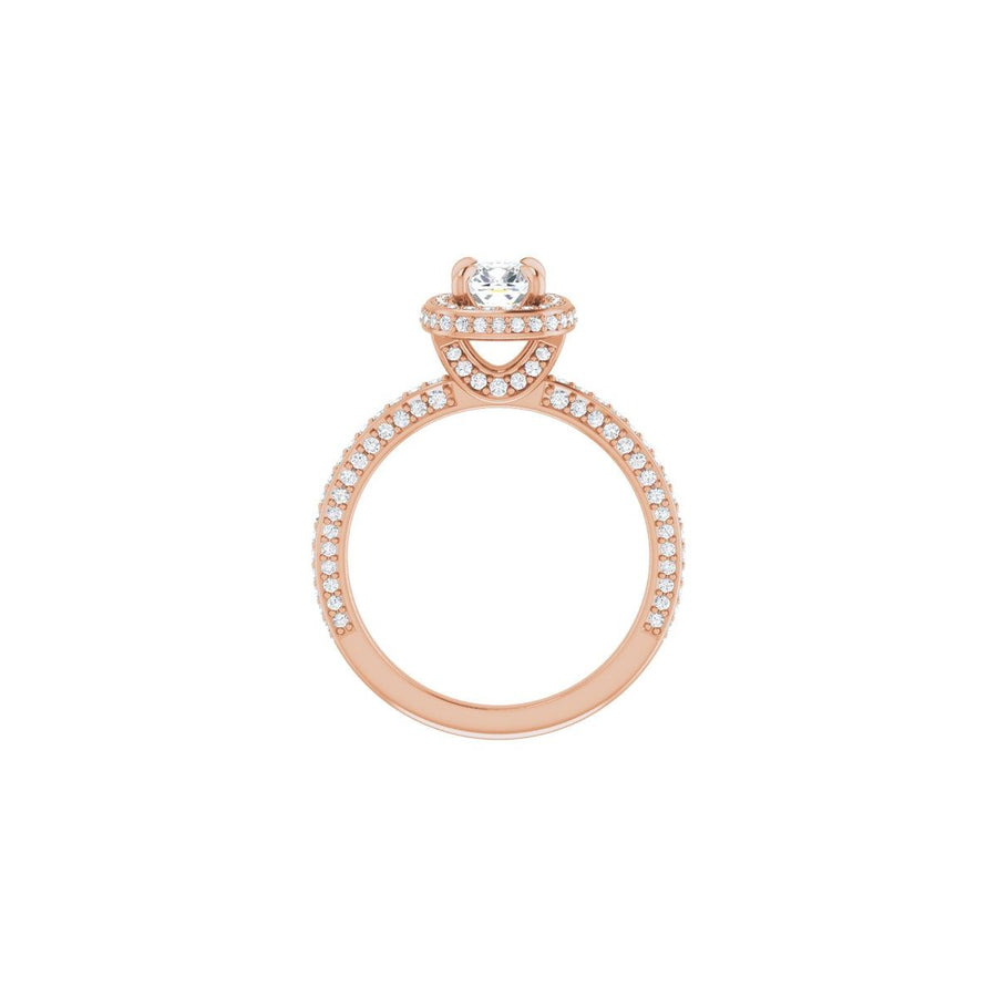 Cushion Hidden Halo-Style Engagement Ring Semi-Mount - gallery - Series 123271