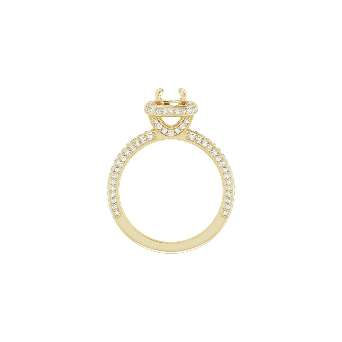 Cushion Hidden Halo-Style Engagement Ring Semi-Mount - gallery - Series 123271