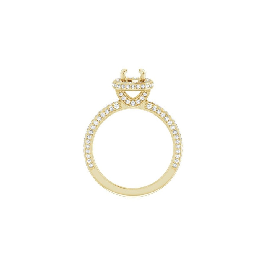 Cushion Hidden Halo-Style Engagement Ring Semi-Mount - gallery - Series 123271