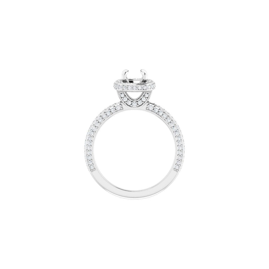 Cushion Hidden Halo-Style Engagement Ring Semi-Mount - gallery - Series 123271