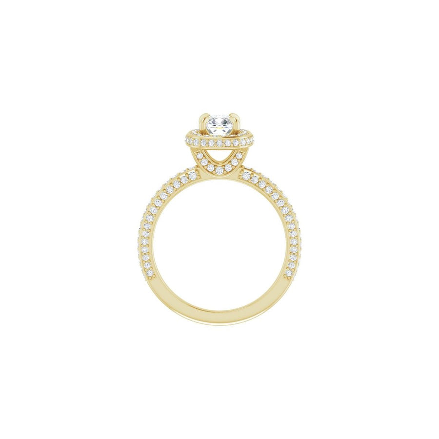 Cushion Hidden Halo-Style Engagement Ring Semi-Mount - gallery - Series 123271