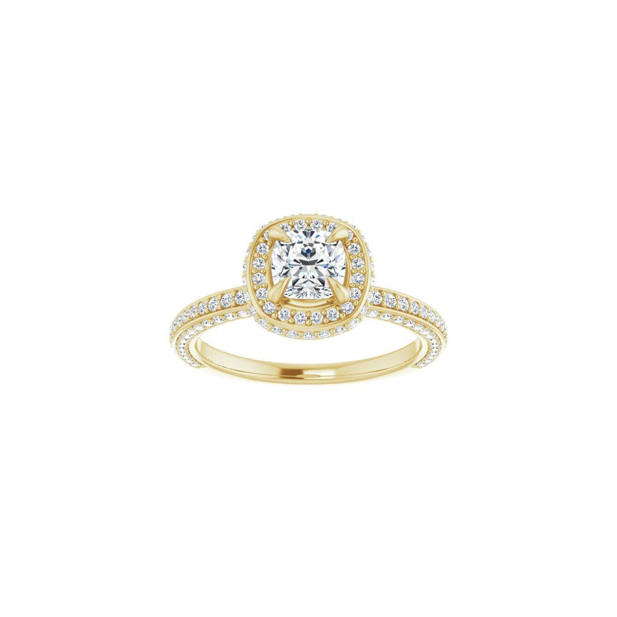 Cushion Hidden Halo-Style Engagement Ring Semi-Mount - gallery - Series 123271
