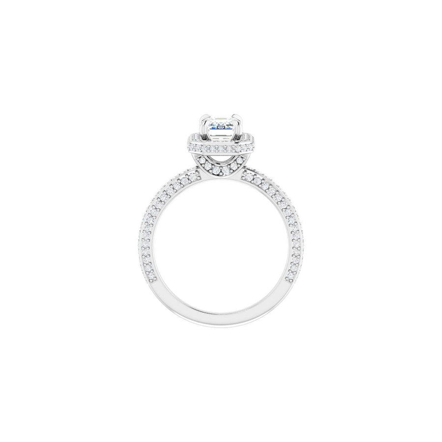 Emerald Hidden Halo-Style Engagement Ring Semi-Mount - gallery - Series 123271