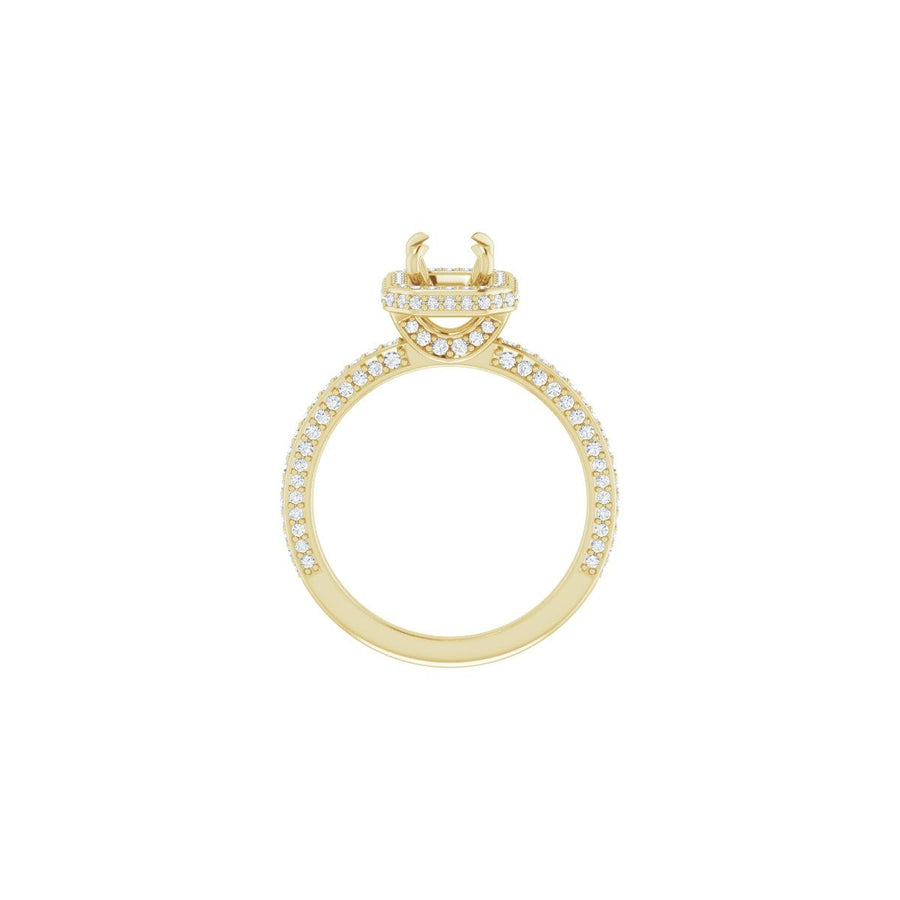 Emerald Hidden Halo-Style Engagement Ring Semi-Mount - gallery - Series 123271