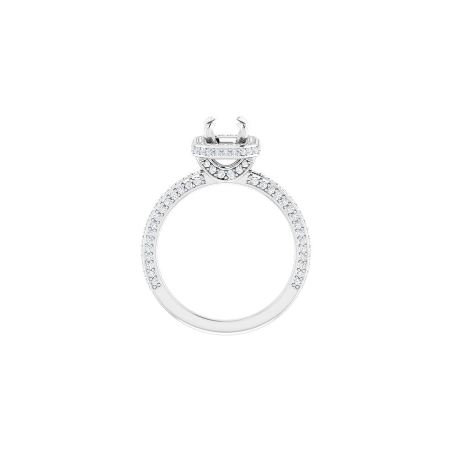 Emerald Hidden Halo-Style Engagement Ring Semi-Mount - gallery - Series 123271