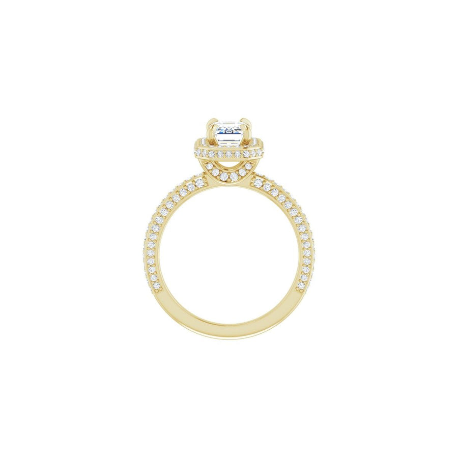 Emerald Hidden Halo-Style Engagement Ring Semi-Mount - gallery - Series 123271