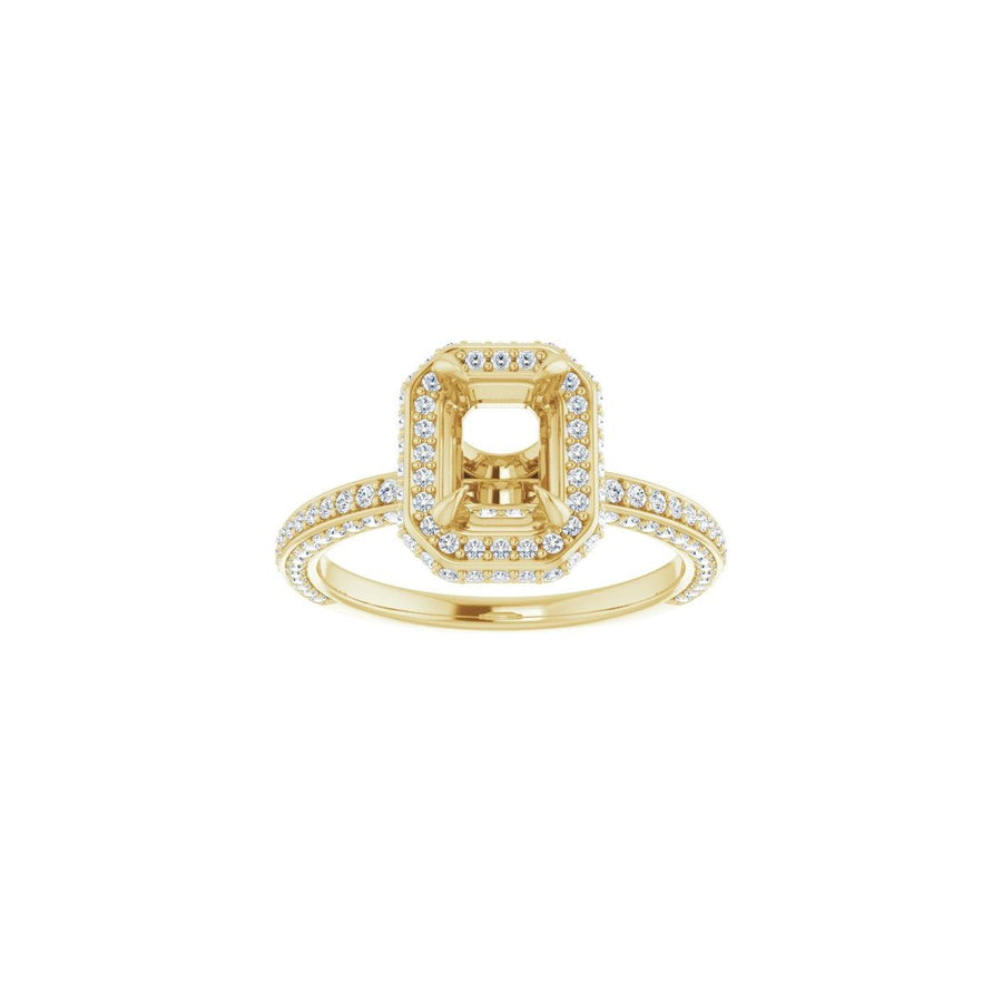 Emerald Hidden Halo-Style Engagement Ring Semi-Mount - gallery - Series 123271