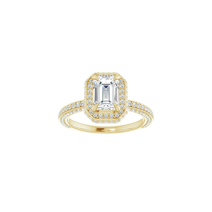 Emerald Hidden Halo-Style Engagement Ring Semi-Mount - gallery - Series 123271