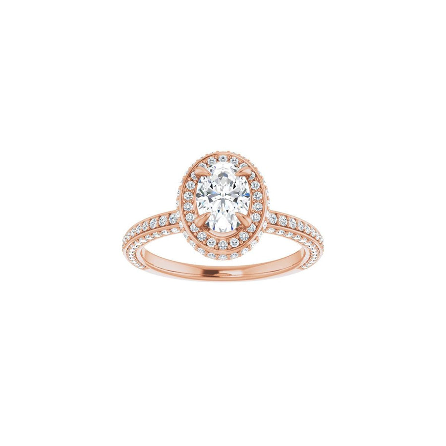 Oval Hidden Halo-Style Engagement Ring Semi-Mount - gallery - Series 123271