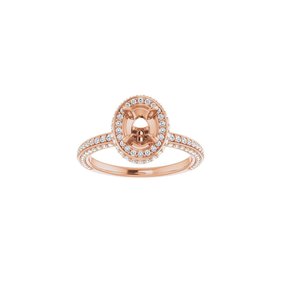 Oval Hidden Halo-Style Engagement Ring Semi-Mount - gallery - Series 123271