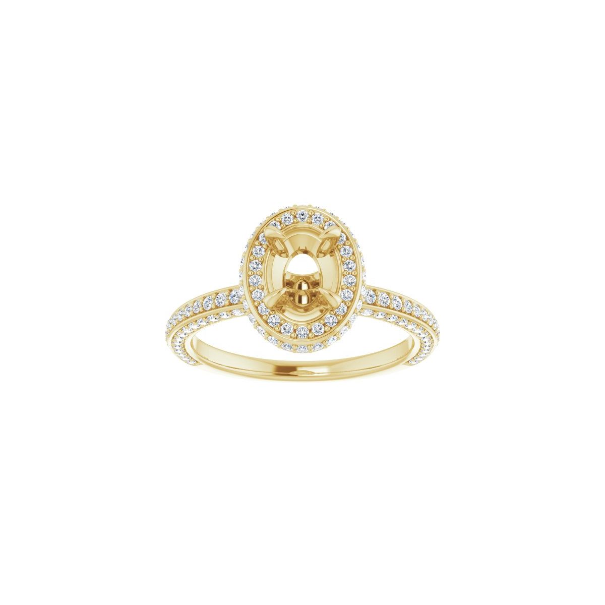 Oval Hidden Halo-Style Engagement Ring Semi-Mount - gallery - Series 123271
