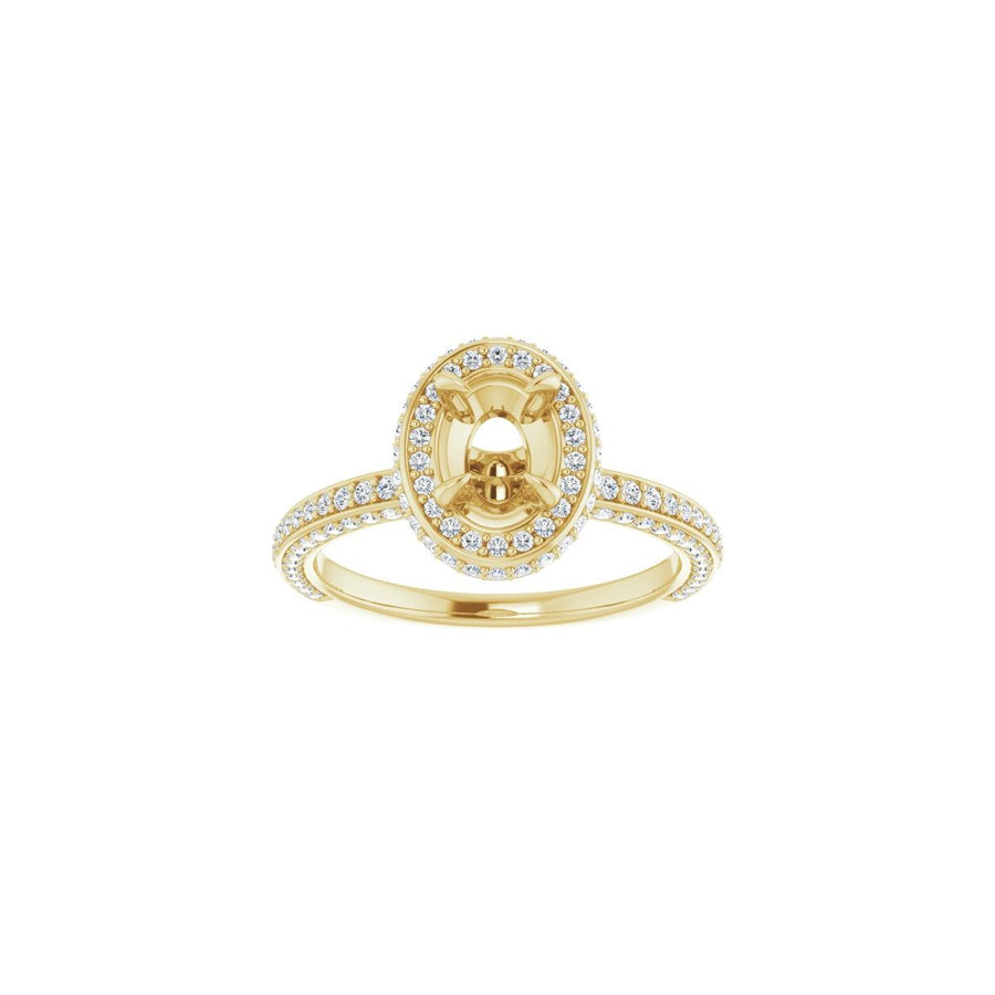 Oval Hidden Halo-Style Engagement Ring Semi-Mount - gallery - Series 123271