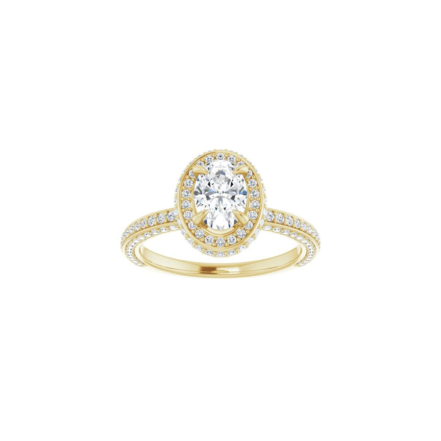 Oval Hidden Halo-Style Engagement Ring Semi-Mount - gallery - Series 123271