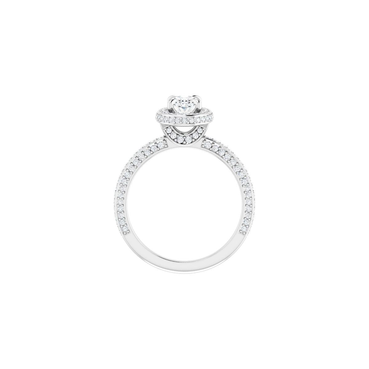 Oval Hidden Halo-Style Engagement Ring Semi-Mount - gallery - Series 123271