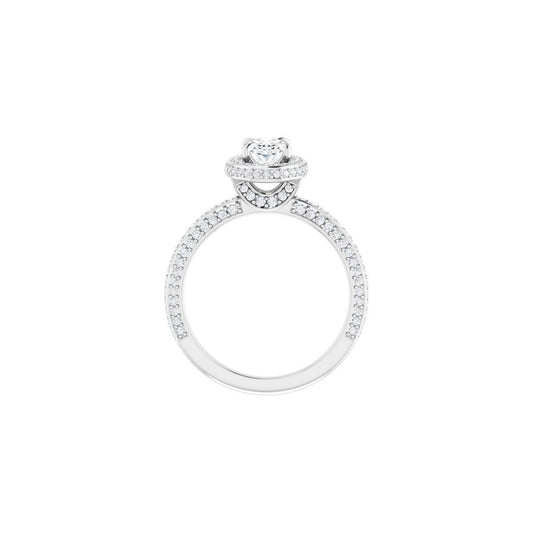 Oval Hidden Halo-Style Engagement Ring Semi-Mount - gallery - Series 123271