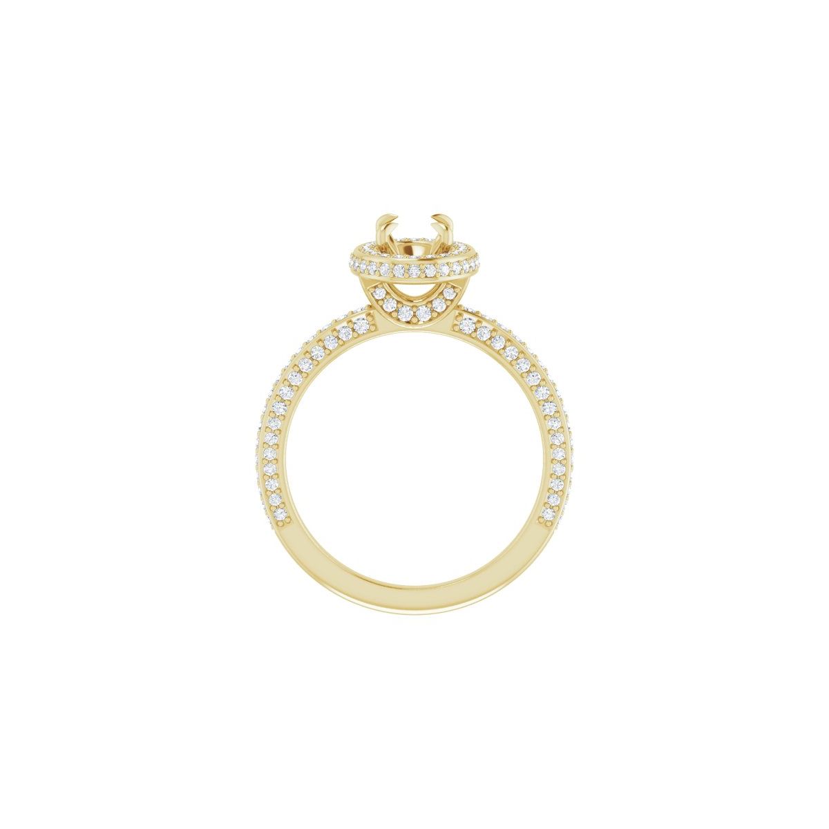 Oval Hidden Halo-Style Engagement Ring Semi-Mount - gallery - Series 123271