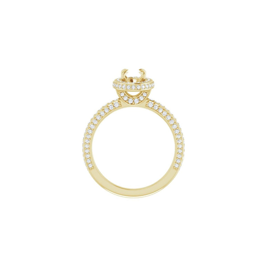 Oval Hidden Halo-Style Engagement Ring Semi-Mount - gallery - Series 123271