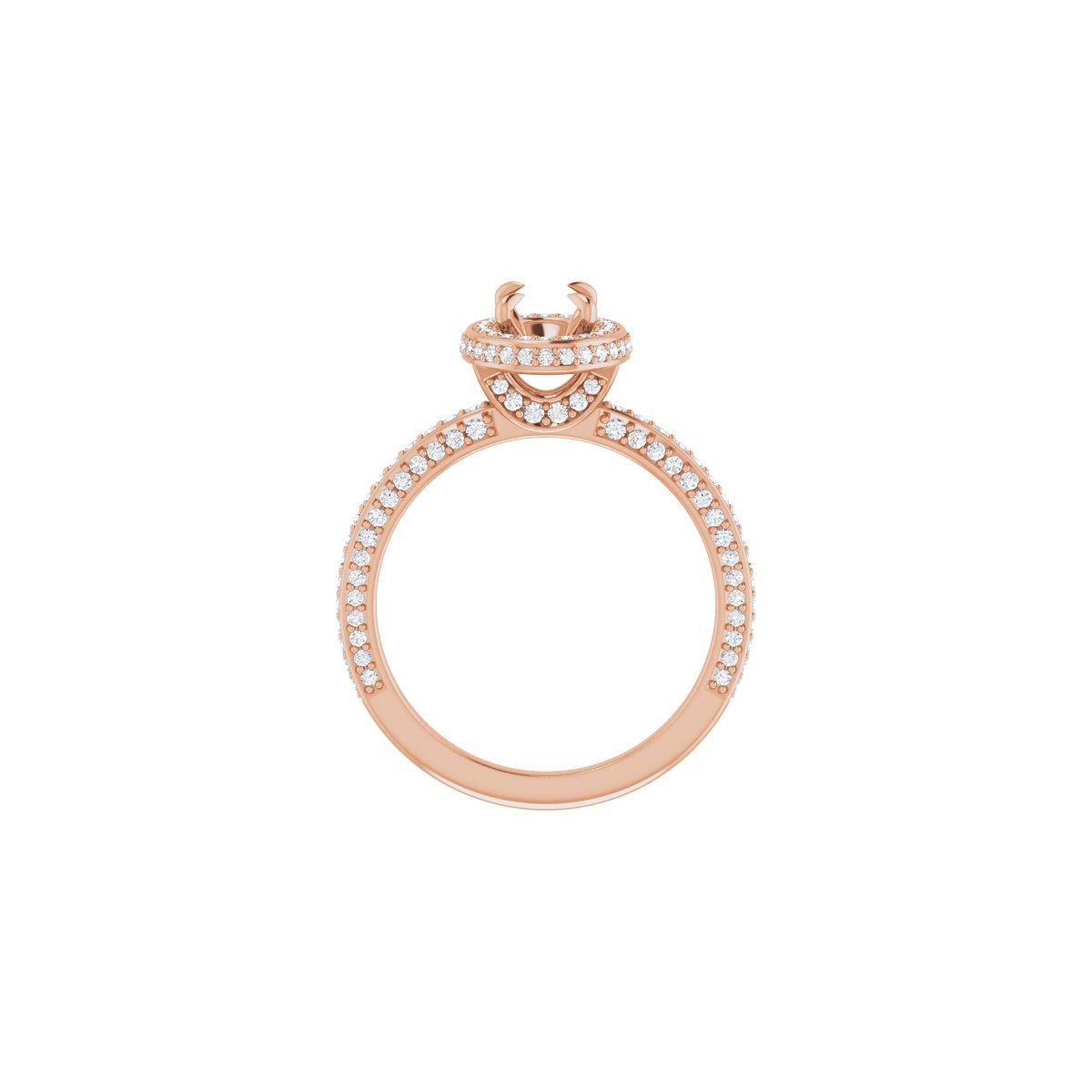 Oval Hidden Halo-Style Engagement Ring Semi-Mount - gallery - Series 123271