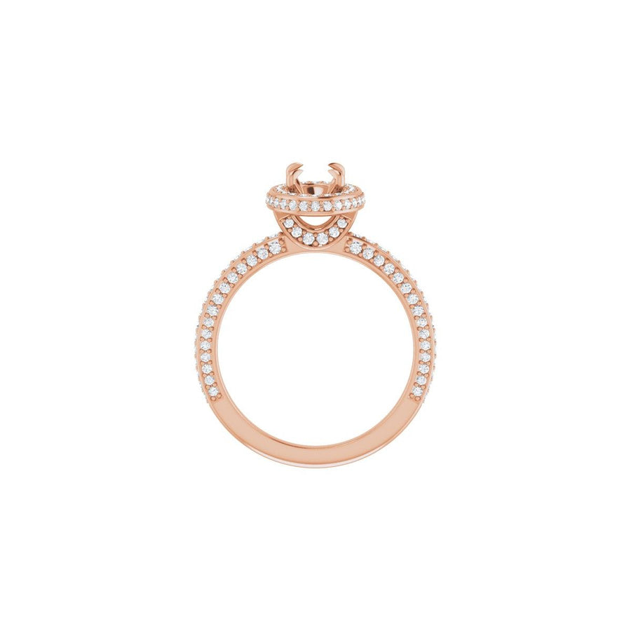 Oval Hidden Halo-Style Engagement Ring Semi-Mount - gallery - Series 123271