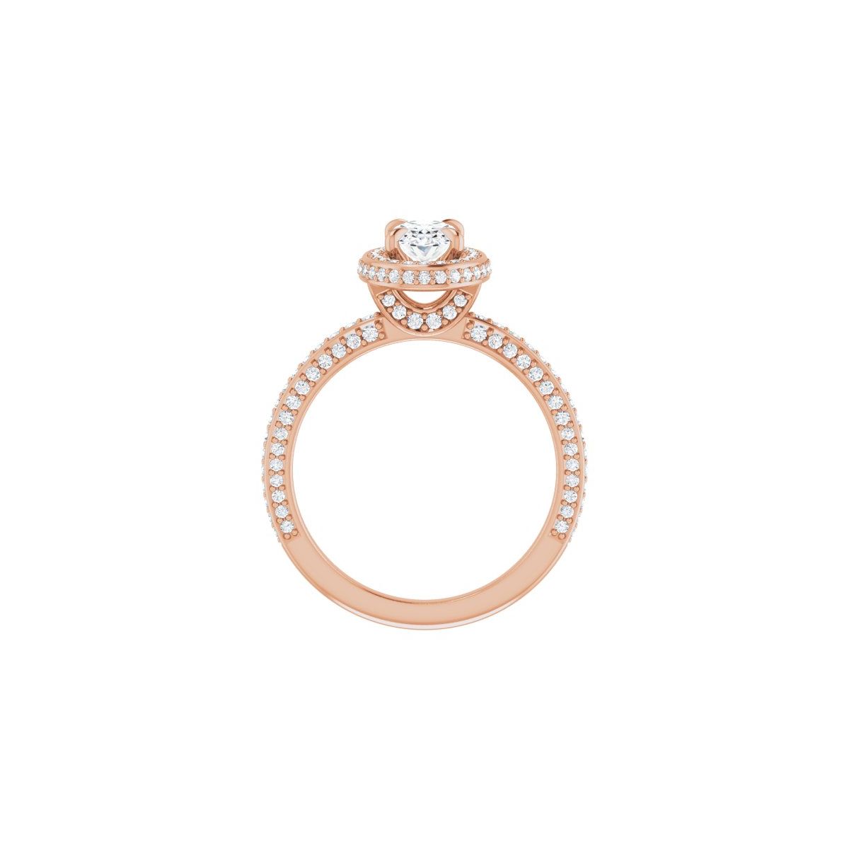 Oval Hidden Halo-Style Engagement Ring Semi-Mount - gallery - Series 123271