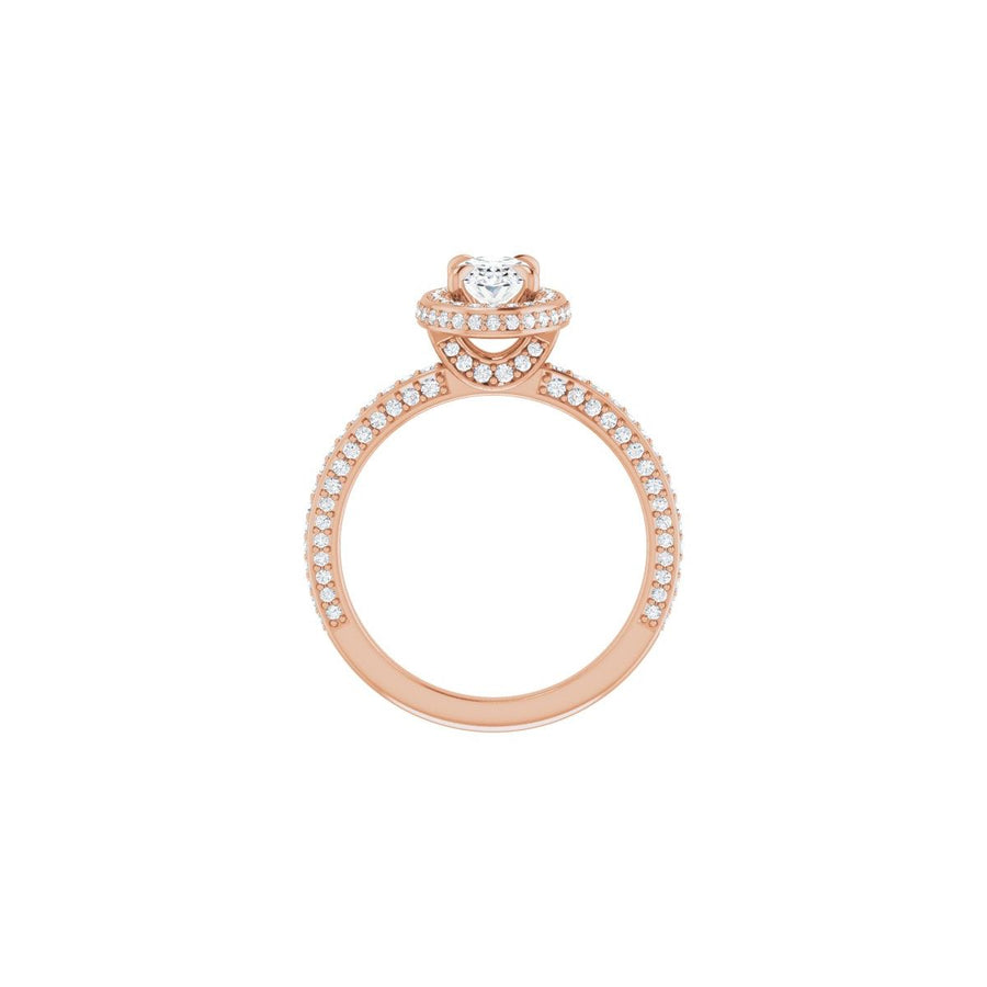 Oval Hidden Halo-Style Engagement Ring Semi-Mount - gallery - Series 123271
