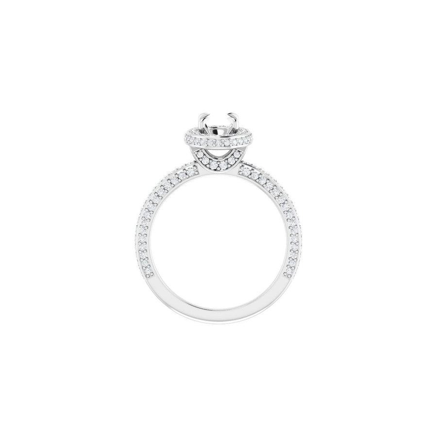 Oval Hidden Halo-Style Engagement Ring Semi-Mount - gallery - Series 123271
