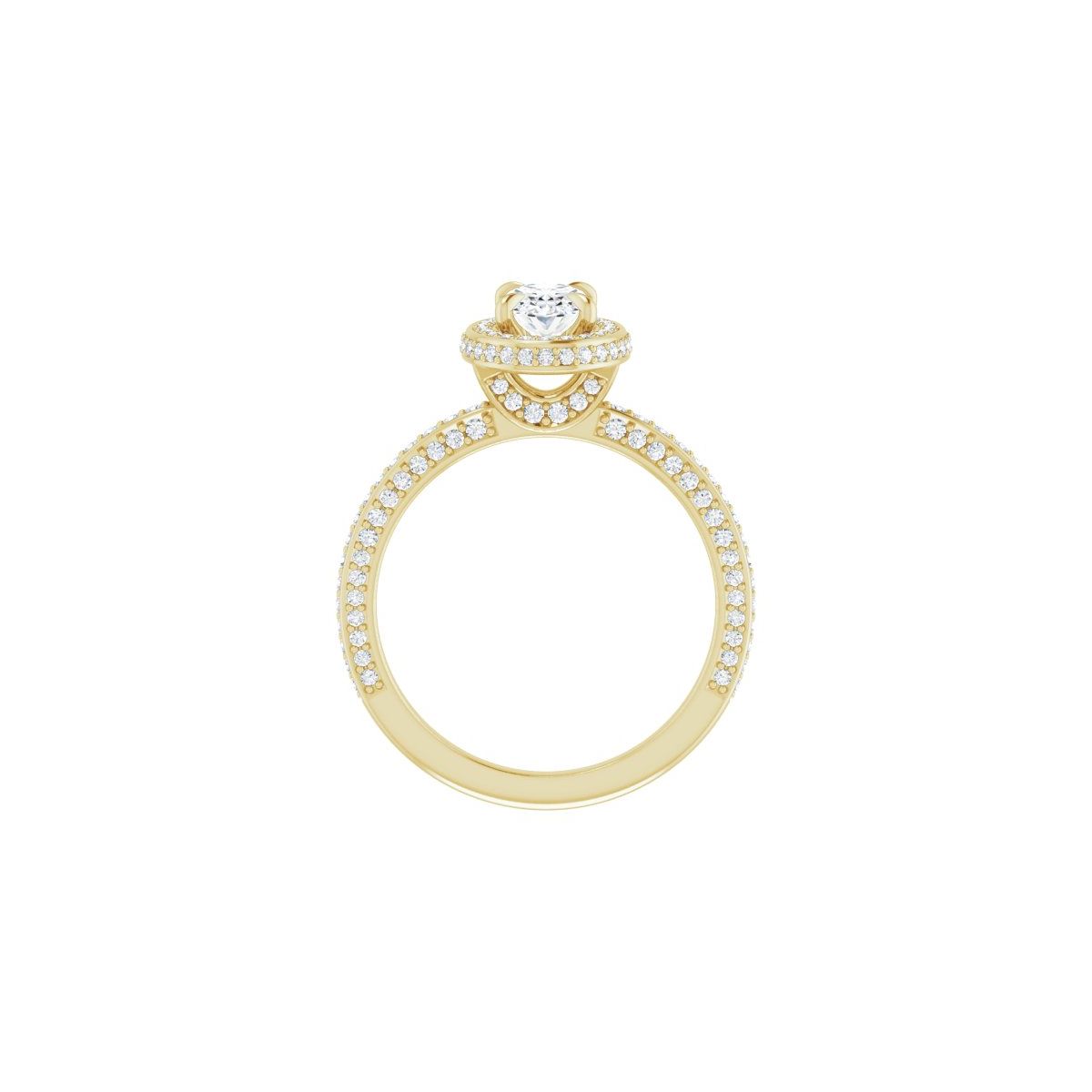Oval Hidden Halo-Style Engagement Ring Semi-Mount - gallery - Series 123271