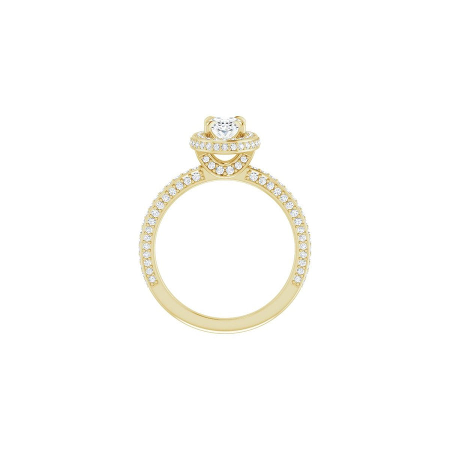 Oval Hidden Halo-Style Engagement Ring Semi-Mount - gallery - Series 123271