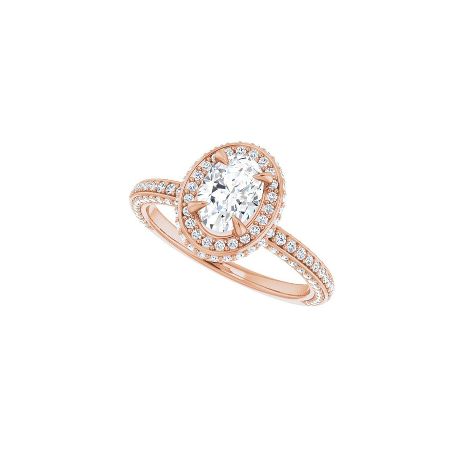 Oval Hidden Halo-Style Engagement Ring Semi-Mount - gallery - Series 123271