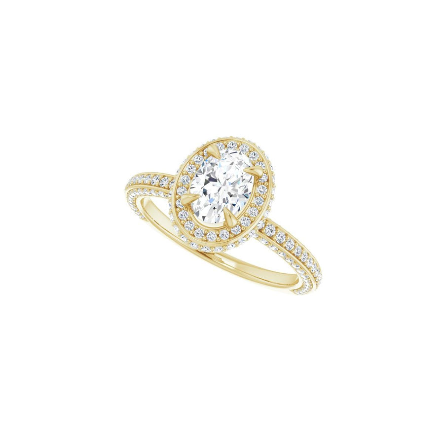 Oval Hidden Halo-Style Engagement Ring Semi-Mount - gallery - Series 123271