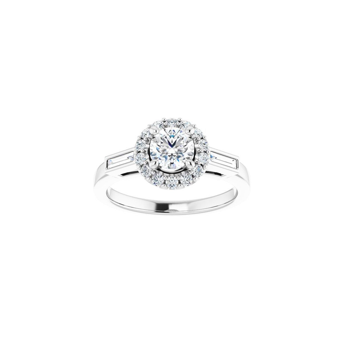 Round Halo-Style Engagement Ring Semi-Mount - gallery - Series 122884