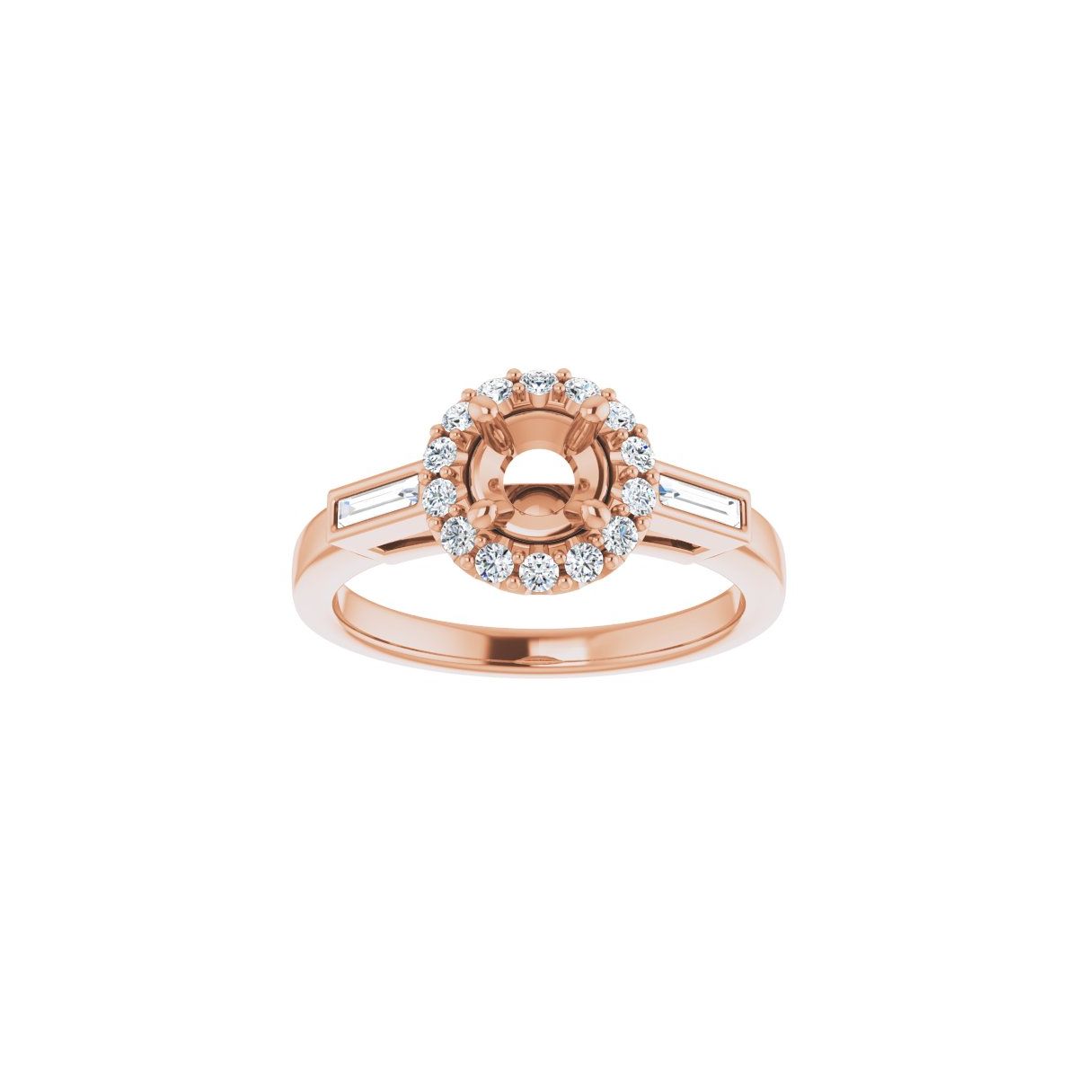 Round Halo-Style Engagement Ring Semi-Mount - gallery - Series 122884