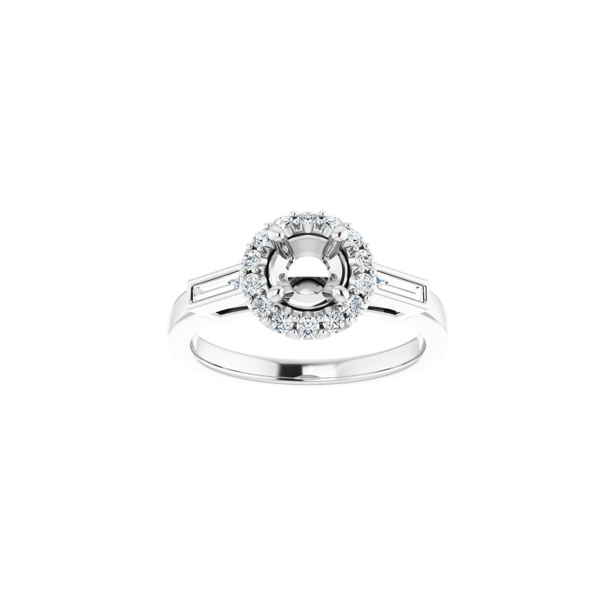Round Halo-Style Engagement Ring Semi-Mount - gallery - Series 122884