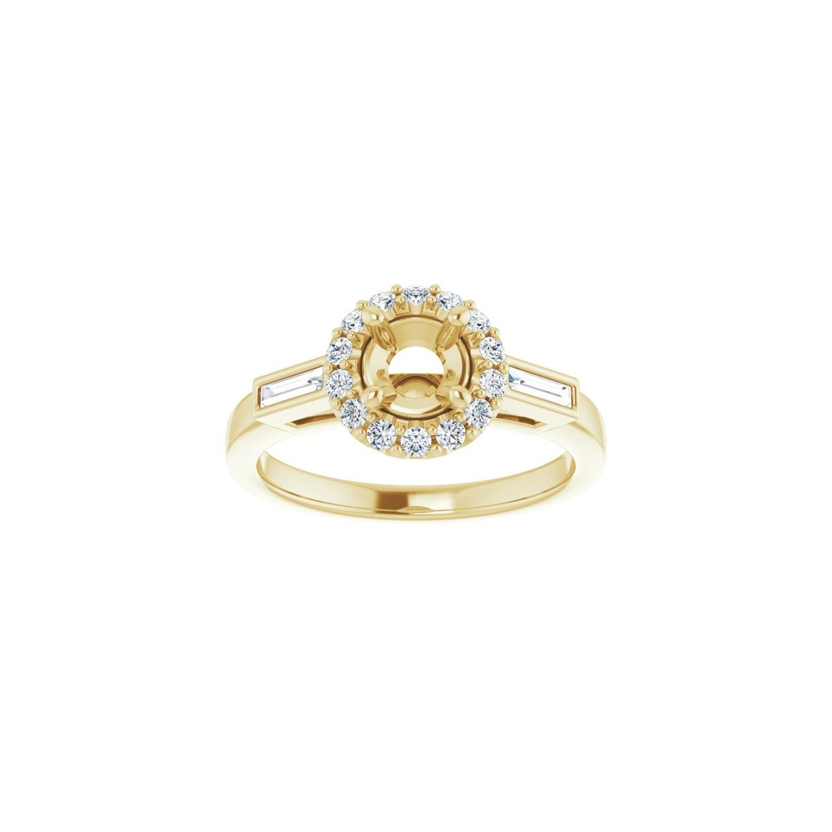 Round Halo-Style Engagement Ring Semi-Mount - gallery - Series 122884