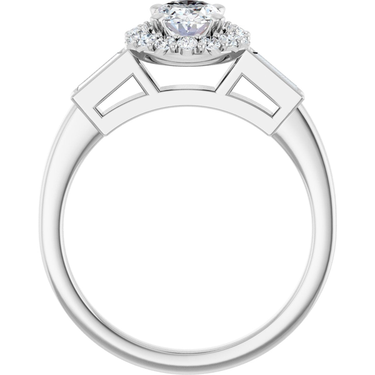 Oval Halo-Style Engagement Ring Semi-Mount - gallery - Series 122884