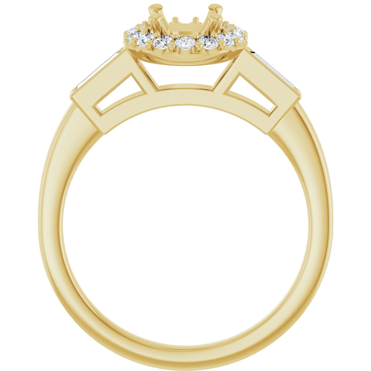 Oval Halo-Style Engagement Ring Semi-Mount - gallery - Series 122884