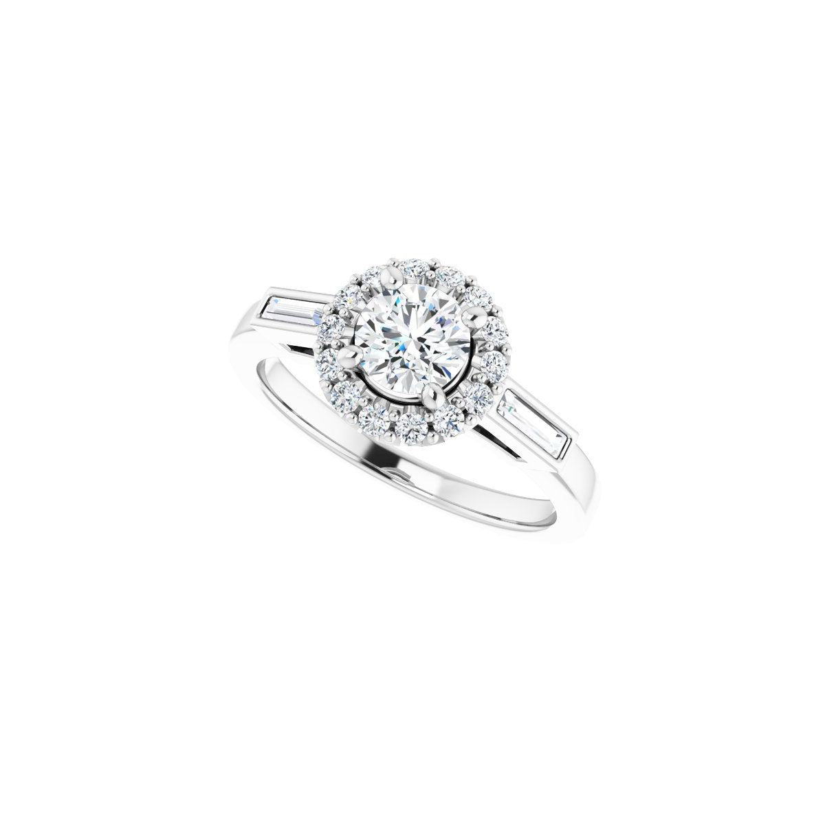 Round Halo-Style Engagement Ring Semi-Mount - gallery - Series 122884